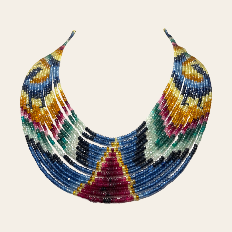 Collier d'Emeraude Couleur - 13 Fils Paon 🦚
