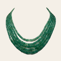 Collier d'Emeraude - 5 Fils Vert Bouteille