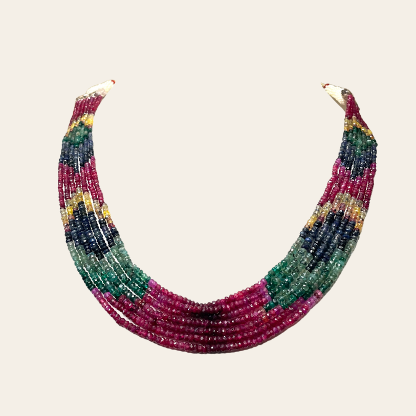 Collier d'Emeraude Couleur - 7 Fils Louzat Double VB