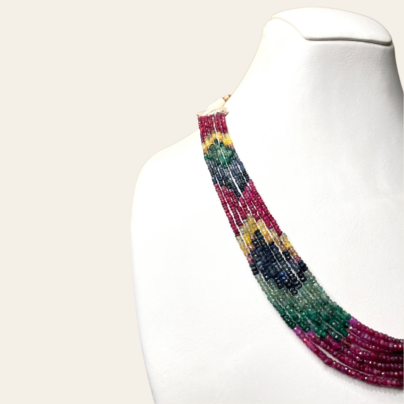 Collier d'Emeraude Couleur - 7 Fils Louzat Double VB