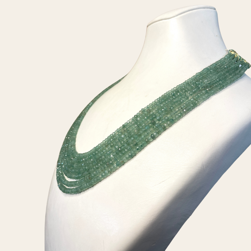 Collier d'Emeraude - 7 Fils Vert Bouteille