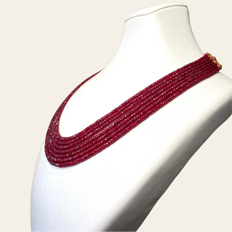 Collier de Rubis - 7 Fils Rouge Sang Éclatant ✨🩸