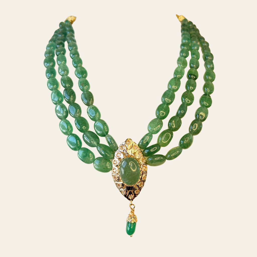 Collier Émeraudes Naturelles avec Pendentif ARO Oval Rosace & Bllota Émeraude