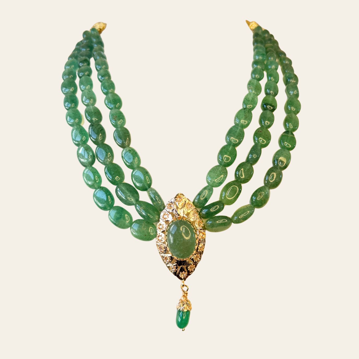 Collier Émeraudes Naturelles avec Pendentif ARO Oval Rosace & Bllota Émeraude